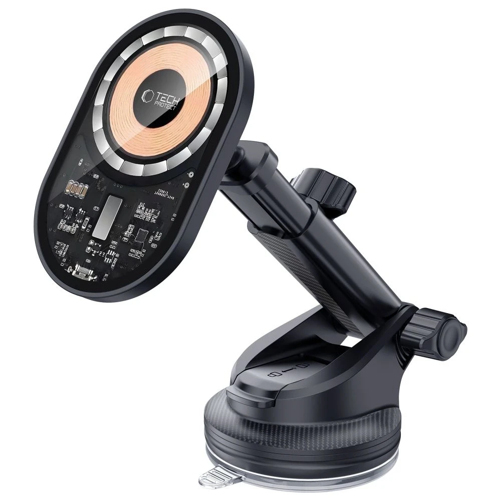 Tech-Protect MM15W-V6 15W automobilinis laikiklis su įkrovikliu MagSafe juodos spalvos