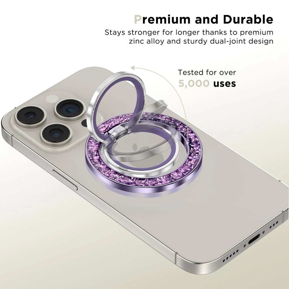 Tech-Protect MMR200 magnetinis laikiklis / ring su MagSafe – violetinės spalvos su crystals