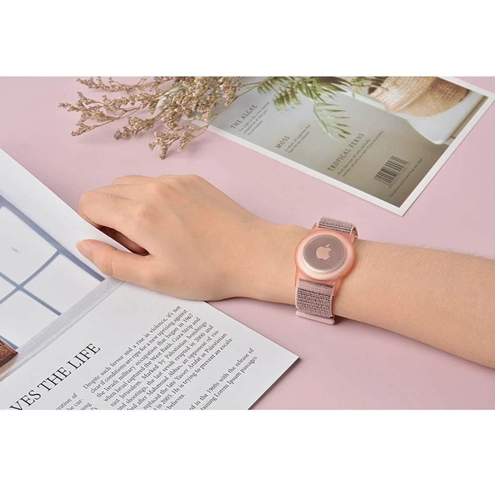 Apyrankė Apple AirTag Tech-Protect Nylon For Kids rožinės spalvos