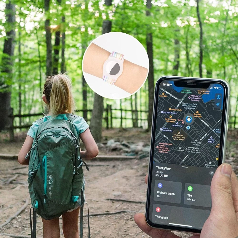 Dėklas Apyrankė Apple AirTag Tech-Protect Nylon For Kids mėlynos spalvos