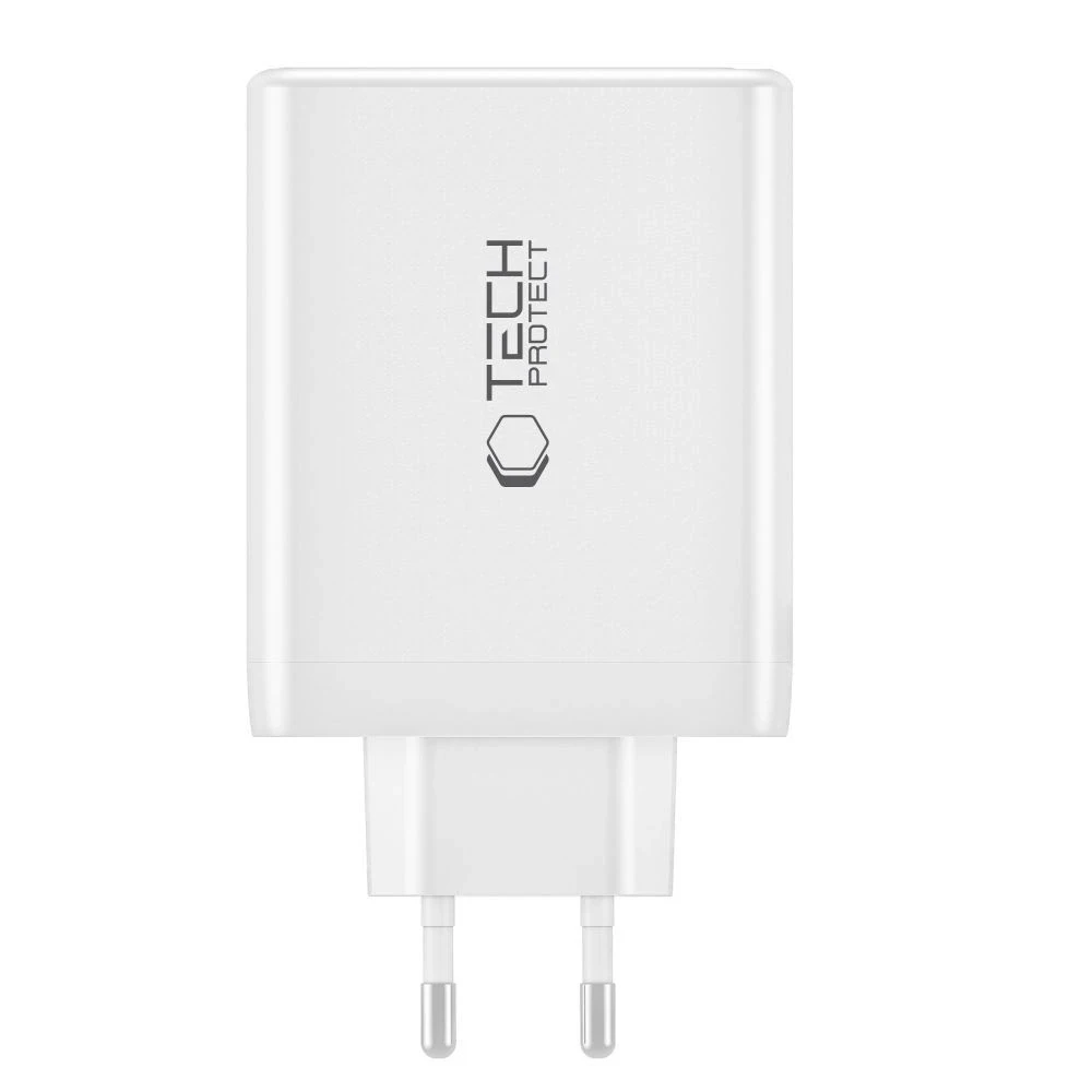 Laidinis įkroviklis 100W 3x USB-C PD + QC3.0 USB Tech-Protect NC100W-GAN juodos spalvos