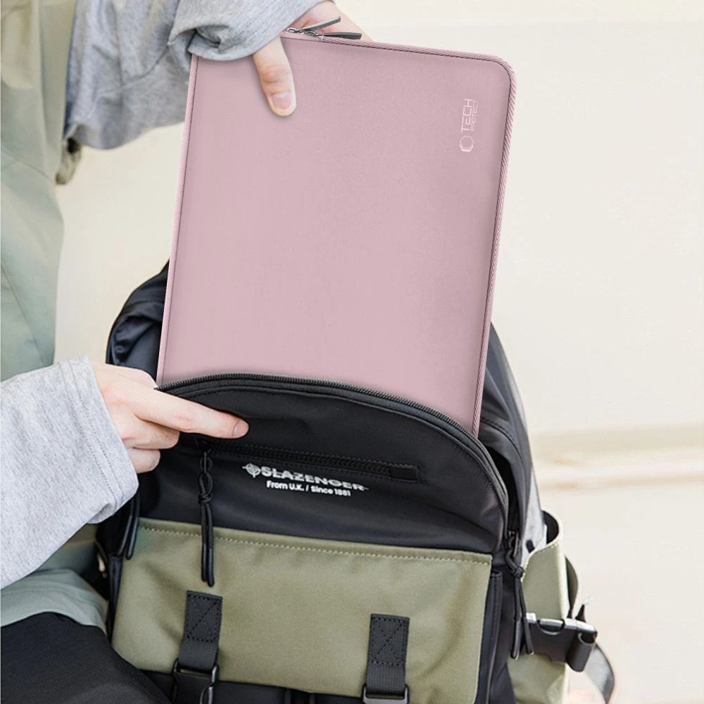 Tech-Protect Neoslim 15-16" Nešiojamas kompiuteris Bag – rožinės spalvos