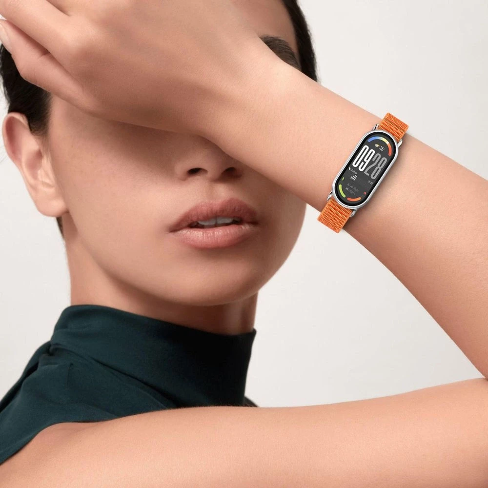 Tech-Protect Nylon Pro apyrankė skirta Xiaomi Smart Band 8/9/10/NFC – juodos spalvos and oranžinės spalvos