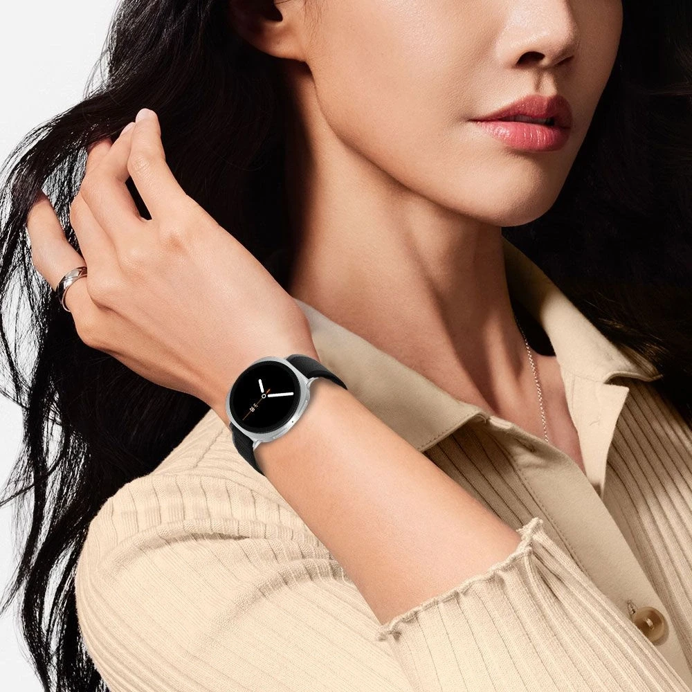 Tech-Protect Nylon Stripe apyrankė skirta Samsung Galaxy Watch 40/44/46 mm – juodos spalvos ir oranžinės spalvos