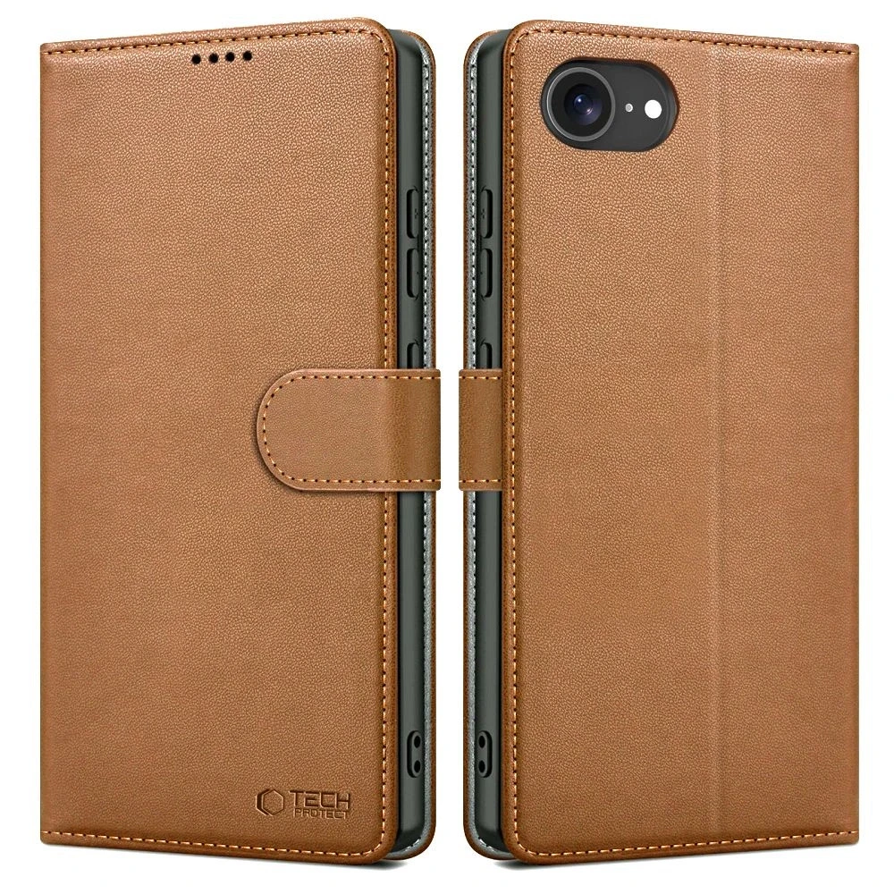 „Tech-Protect“ piniginės dėklas, skirtas „iPhone 16e“ / „17e“ – rudas