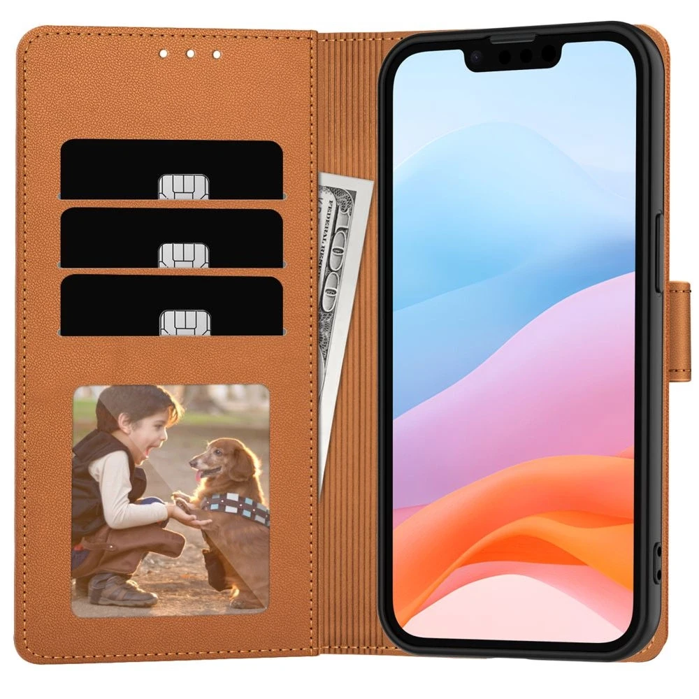 Dėklas Tech-Protect Piniginė iPhone 16E balno ruda