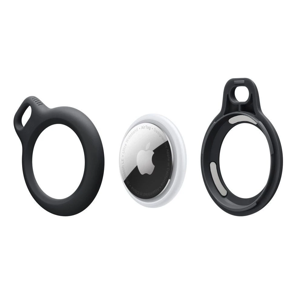 Dėklas „Tech-Protect Rough Chain Apple AirTag“ su pakabuku – juodos spalvos