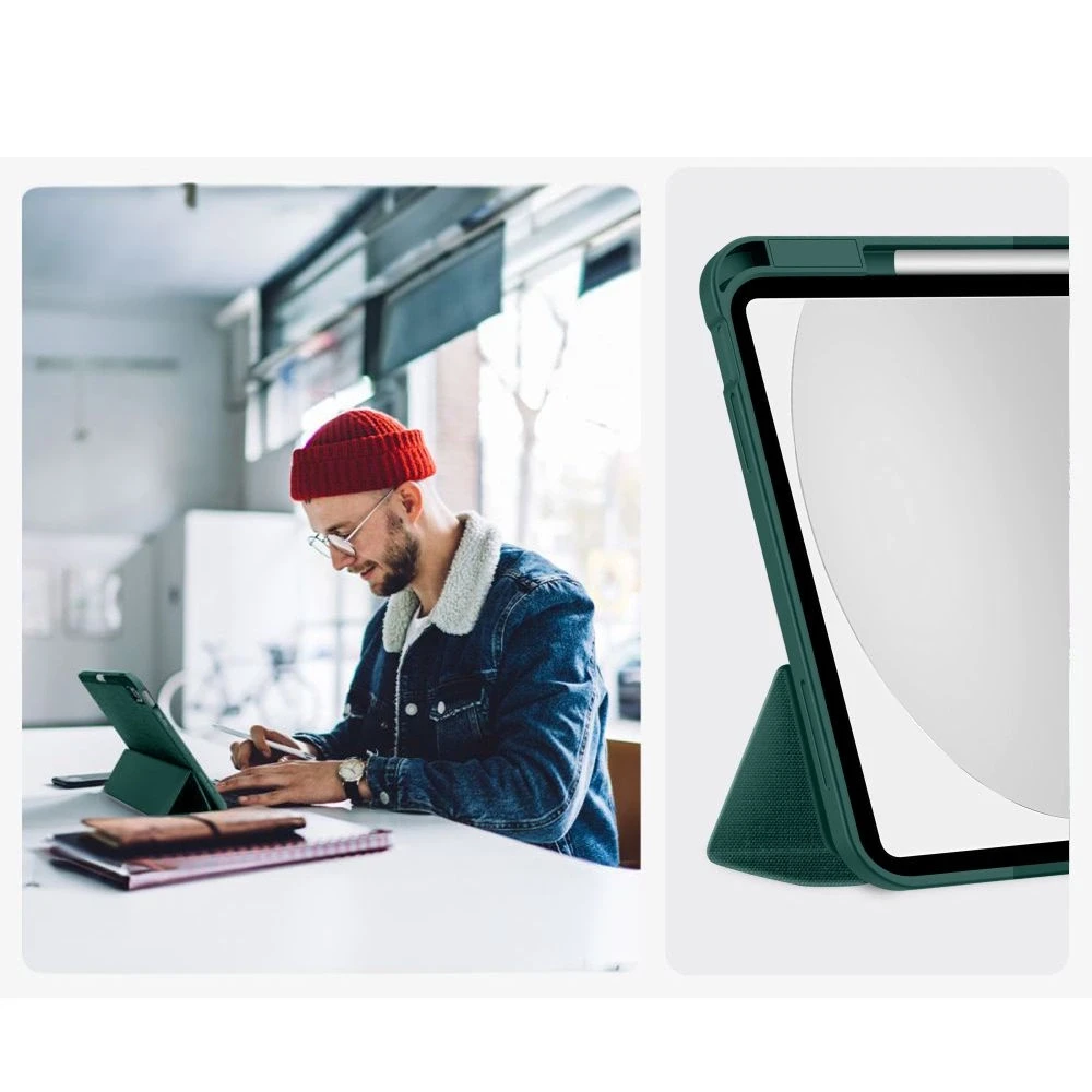 „Tech-Protect SC Pen Canvas“ dėklas iPad 10.9 colio planšetiniam kompiuteriui, 10 / 2022 / 11 colio planšetiniam kompiuteriui, 11 / 2025 - žalias