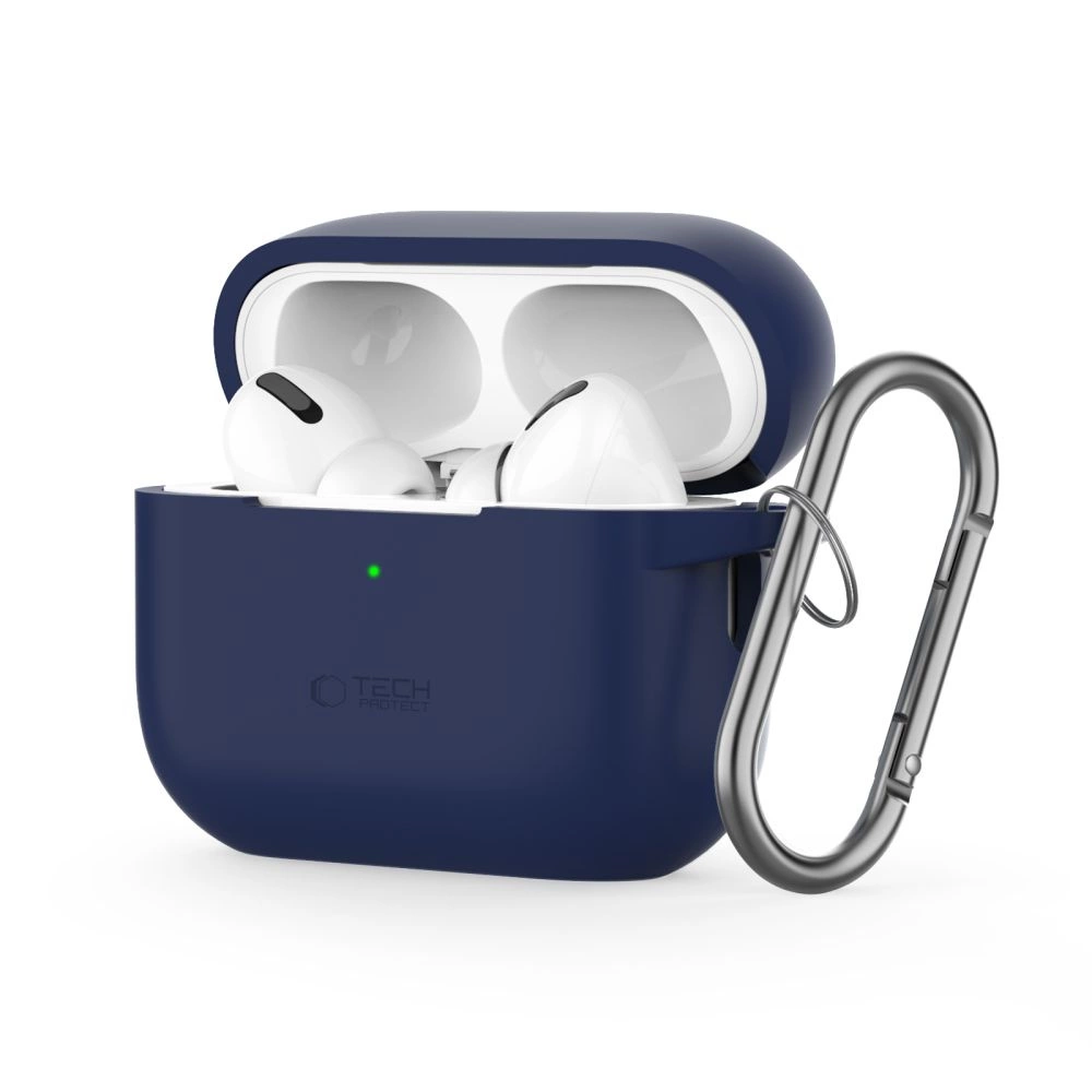 Apple AirPods Pro 1 / 2 Tech-Protect silikoninis su karabinu dėklas ausinėms mėlynos spalvos