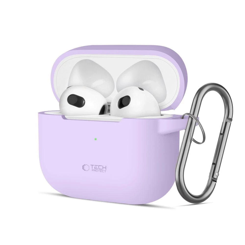 Apple AirPods 3 Tech-Protect silikoninis dėklas ausinėms levandų spalvos