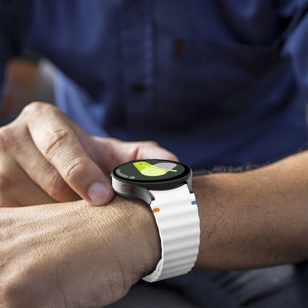 Apyrankė Samsung Galaxy Watch 4 / 5 / 5 PRO / 6 / 7 / FE Tech-Protect silikoninė Sport baltos spalvos