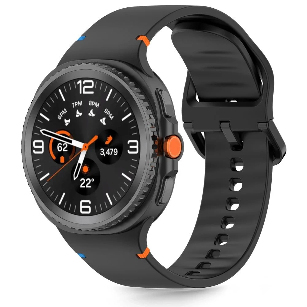 Tech-Protect Silikoninė apyrankė Samsung Galaxy Watch 8 / Classic (40 / 44 / 46 mm) juodos spalvos