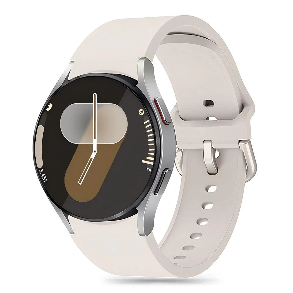 Apyrankė Samsung Galaxy Watch 4 / 5 / 5 PRO / 6 / 7 / FE Tech-Protect silikoninė Starlight kreminės spalvos