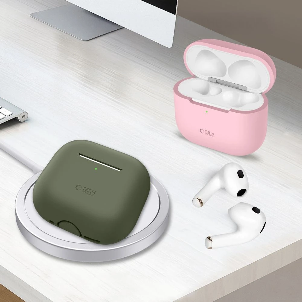 Tech-Protect Silicone dėklas skirtas Apple AirPods 4 – juodos spalvos