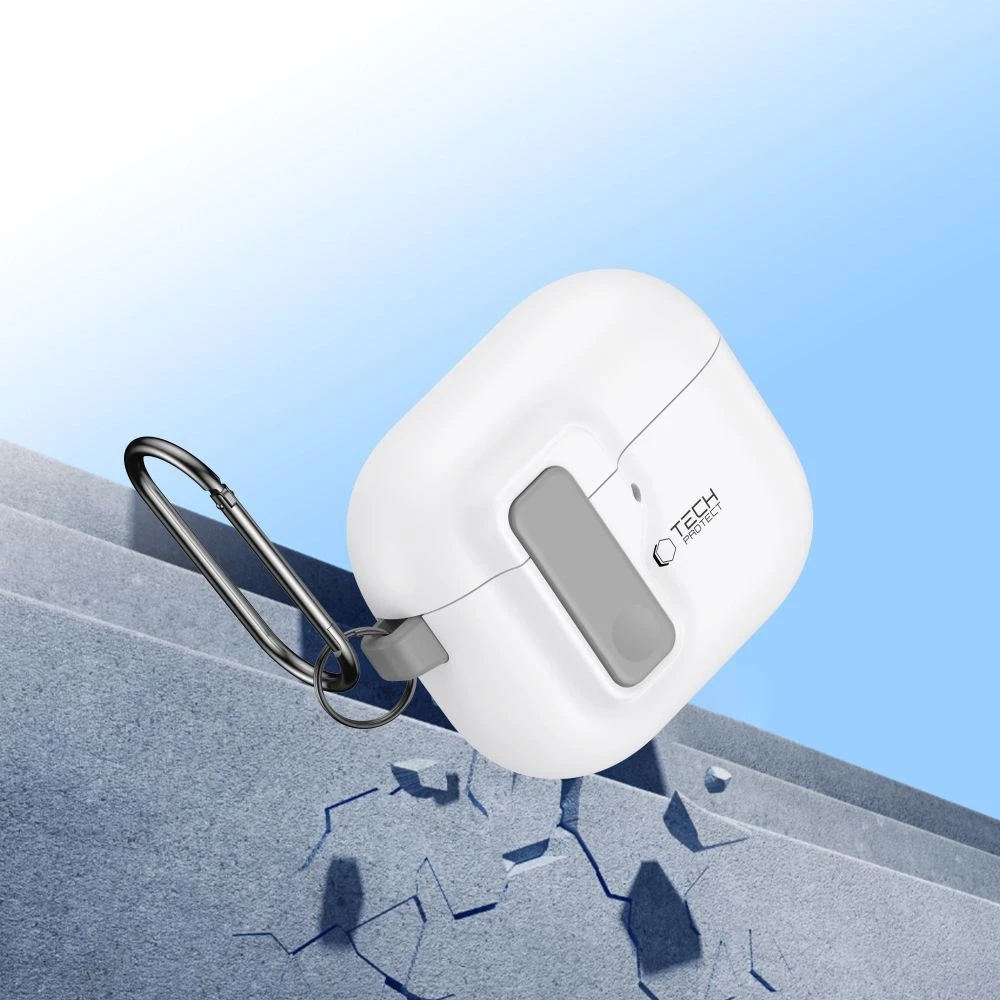 Apple AirPods 4 Tech-Protect Slim Hook dėklas jūsų ausinėms baltos spalvos