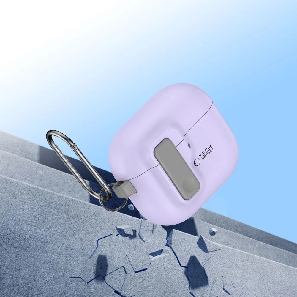 Apple AirPods 4 Tech-Protect Slim Hook dėklas jūsų ausinėms levandų spalvos