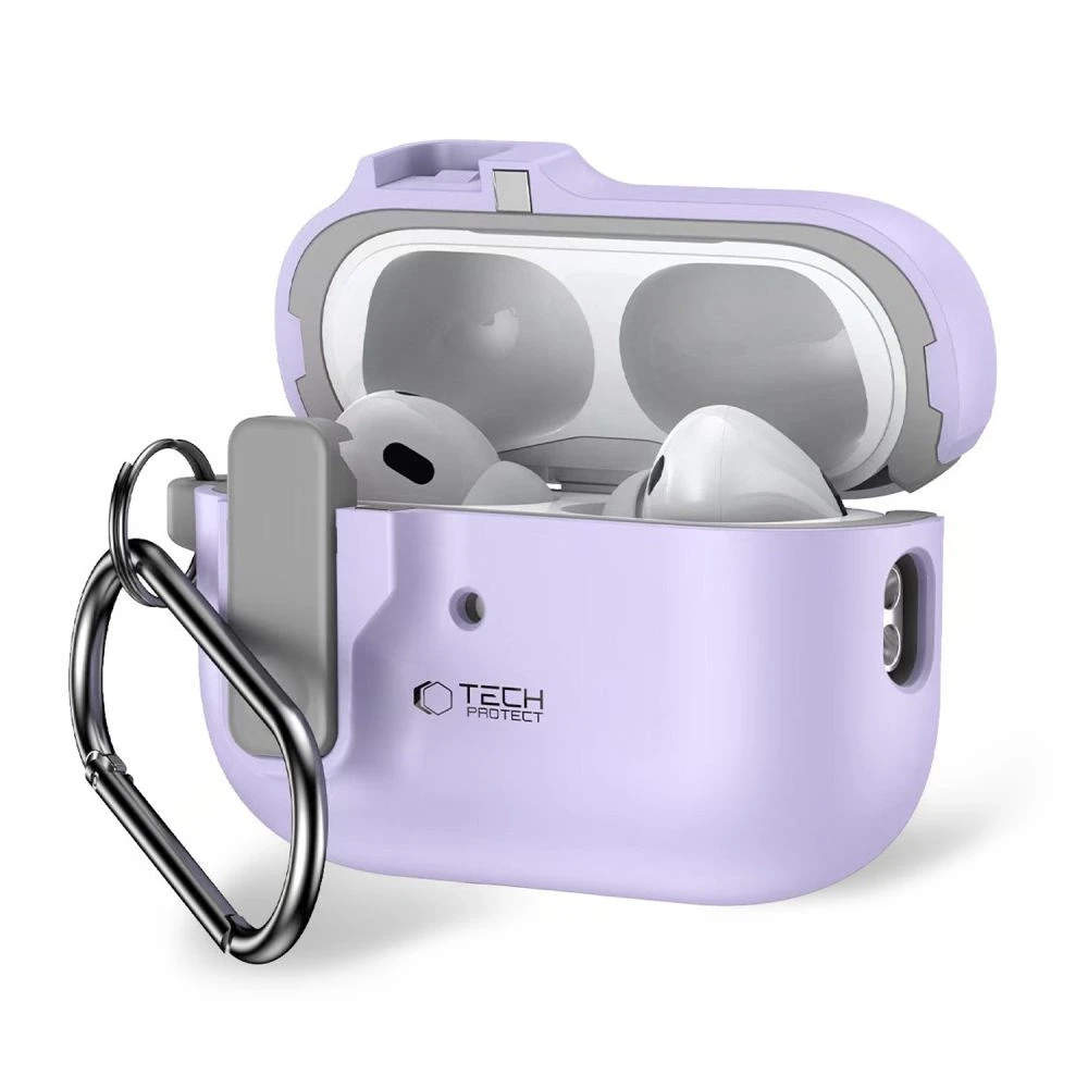 Dėklas TECH-PROTECT SLIM HOOK Apple AIRPODS PRO 1 / 2 levandų spalvos