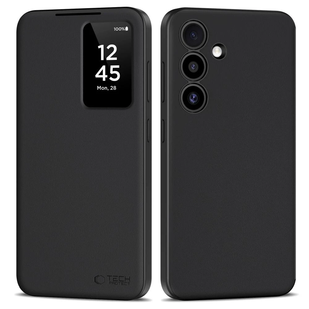 Tech-Protect Smart Wallet Dėklas skirtas Samsung Galaxy S25 Plus – Matte juodos spalvos