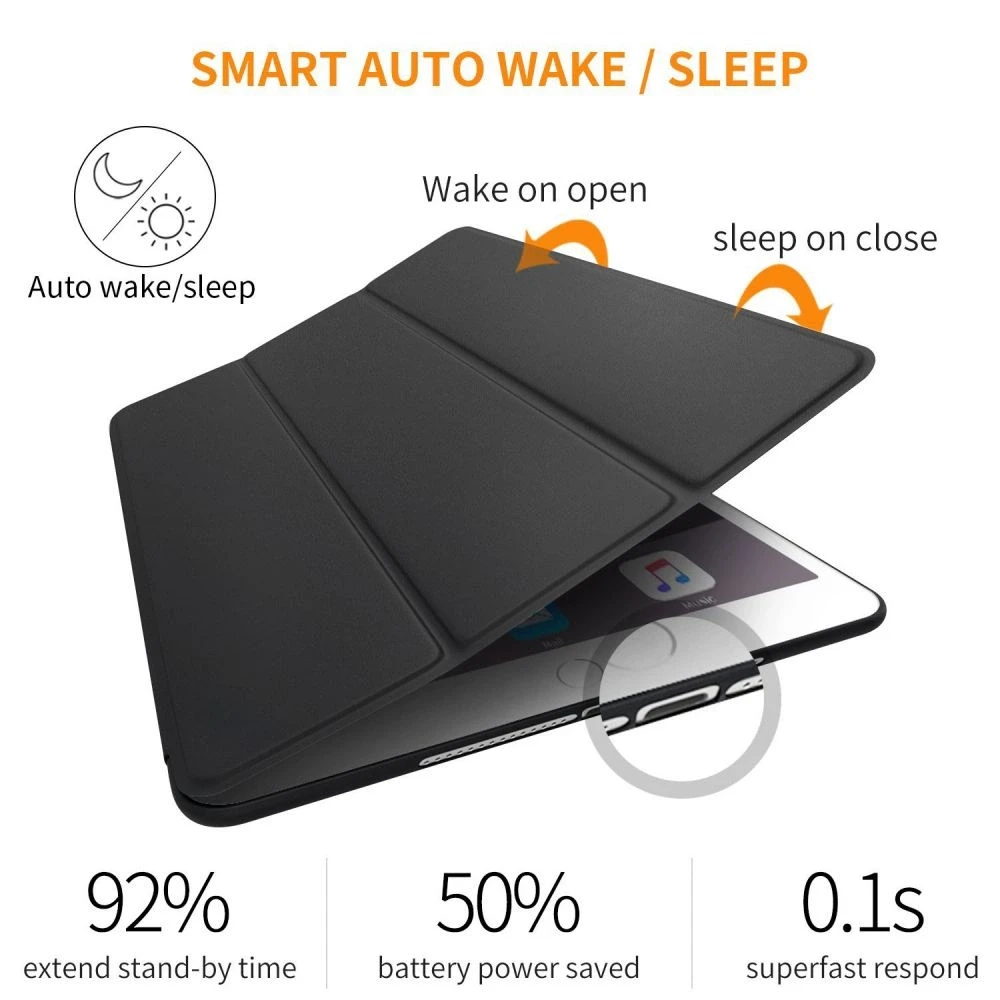 Tech-Protect SmartCase, skirtas iPad 9.7'' 5 / 6 2017-2018 - juoda