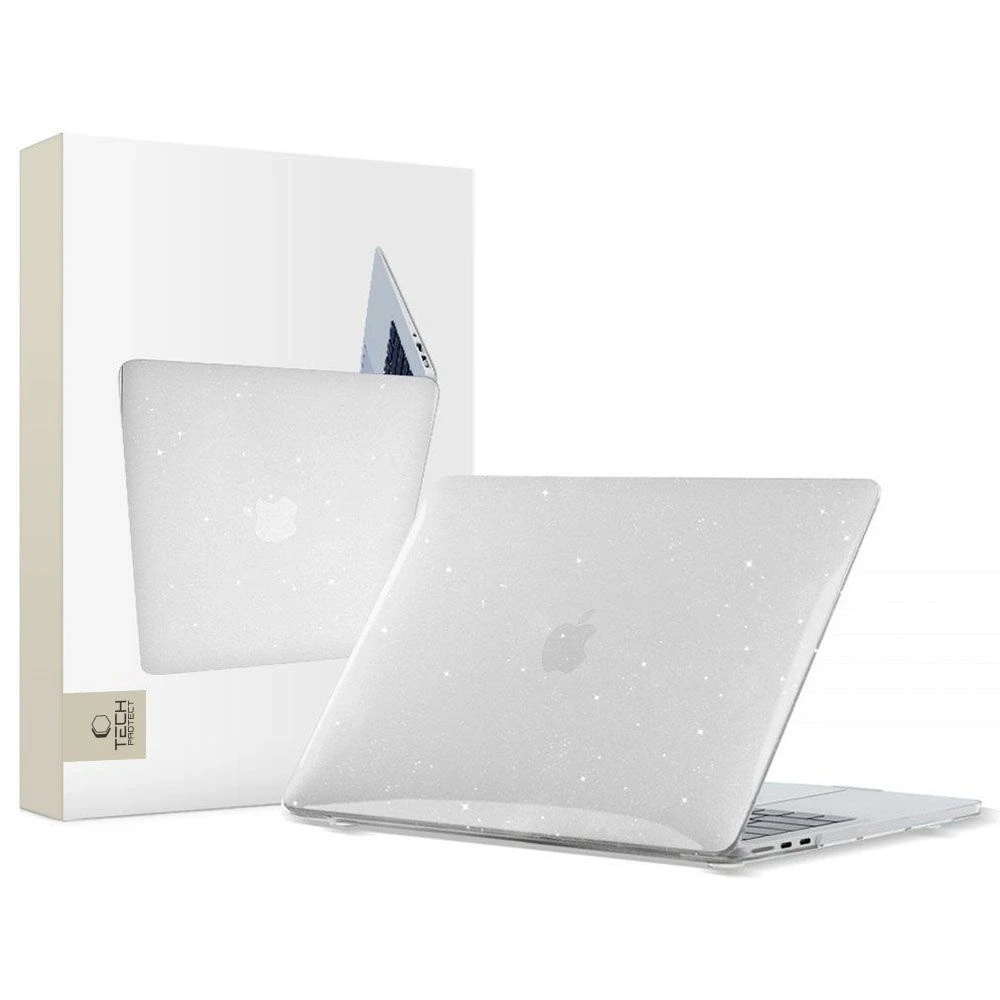 Tech-Protect SmartShell dėklas Apple MacBook Air 13" M2 / M3 / 2022-2024 – skaidrus ir blizgus