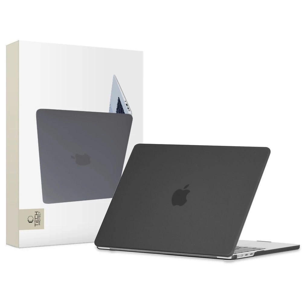 Tech-Protect SmartShell dėklas Apple MacBook Air 13" M2 / M3 / 2022-2024 – matinės juodos spalvos