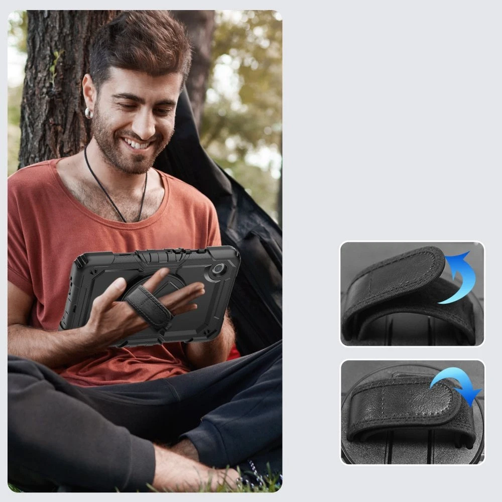 Dėklas Samsung Galaxy Tab A9 8.7 Tech-Protect Solid360 juodos spalvos