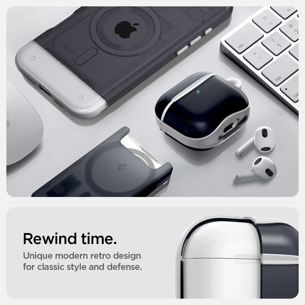 AirPods 4 Spigen Classic C2 Graphite ausinių dėklas