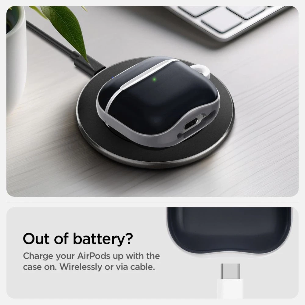 Apple AirPods 4 Spigen Classic C2 Graphite ausinių dėklas