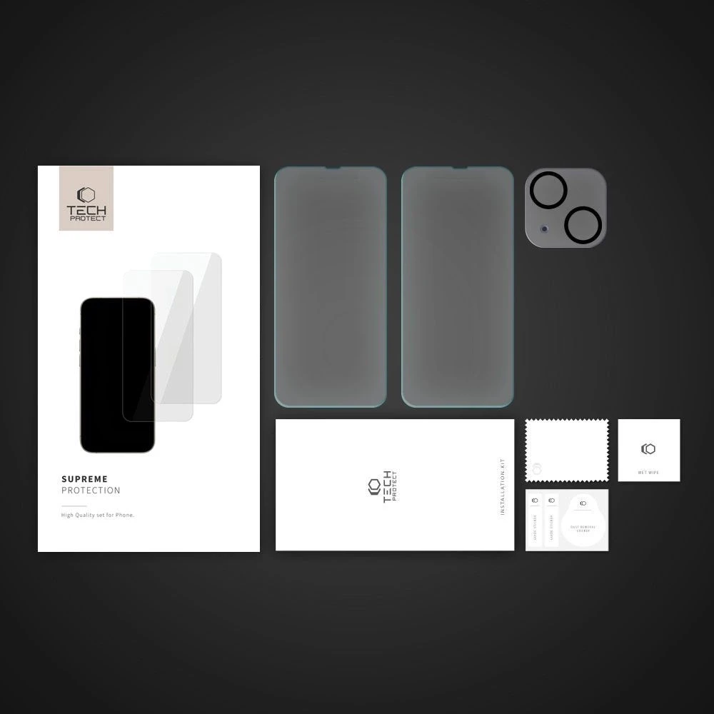 Tech-Protect Supreme Set Apple iPhone 14 2x Apsauginis stiklas Ekranas / Apsauginis stiklas Camera