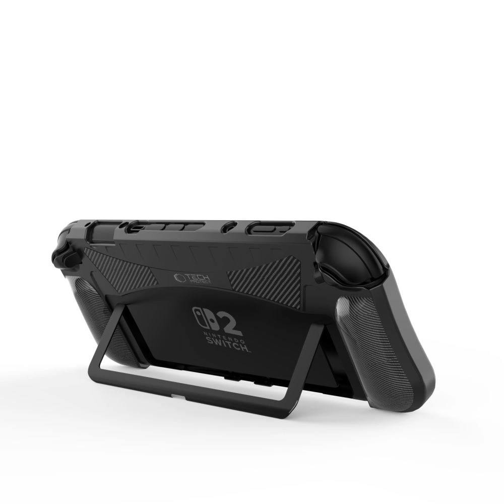 „Tech-Protect“ TPU anglies pluošto dėklas, skirtas „Nintendo Switch 2“ - Juodas