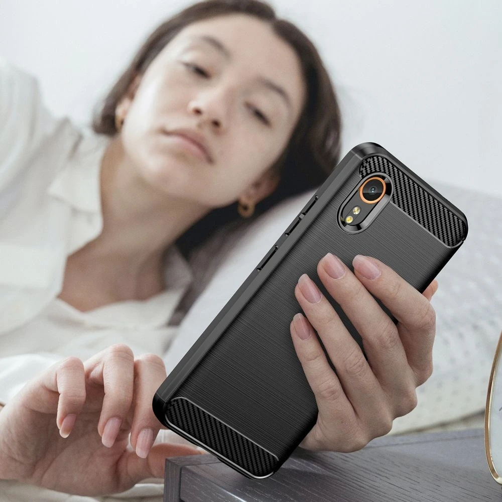 Samsung Galaxy XCover 7 Tech-Protect TPU Carbon dėklas telefonui juodos spalvos