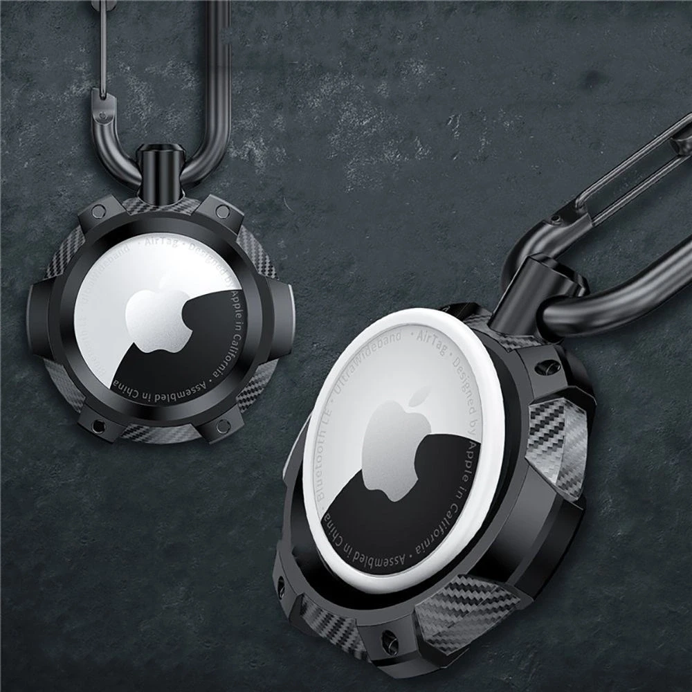 Dėklas Tech-Protect TPUCarbon Apple AirTag – juodos spalvos