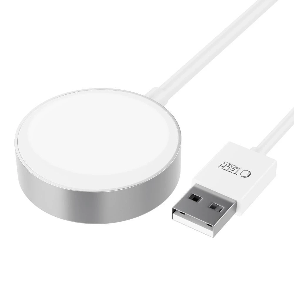 Magnetinis įkrovimo kabelis USB Apple Watch 1.2m Tech-Protect Ultraboost baltos spalvos