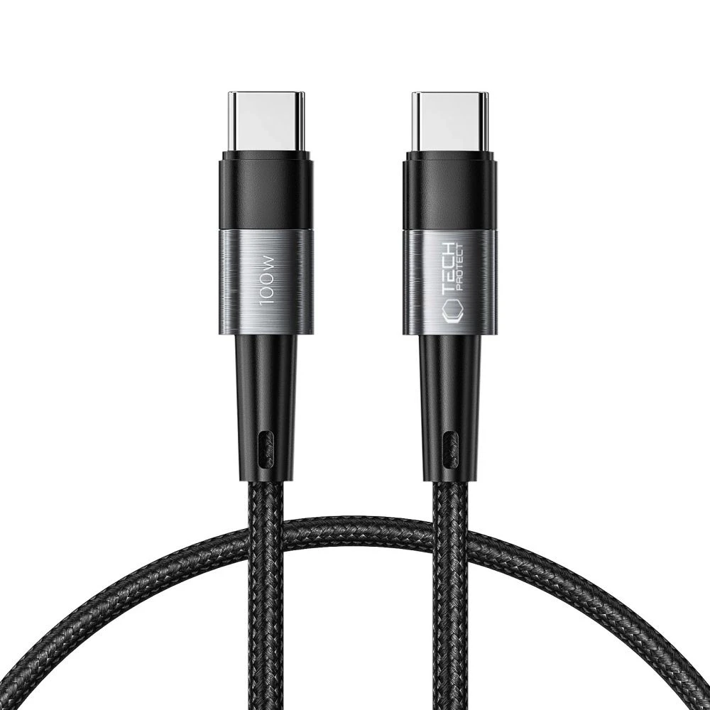 Kabelis 5A PD100W 0,25m USB-C ir USB-C Tech-Protect Ultraboost pilkos spalvos