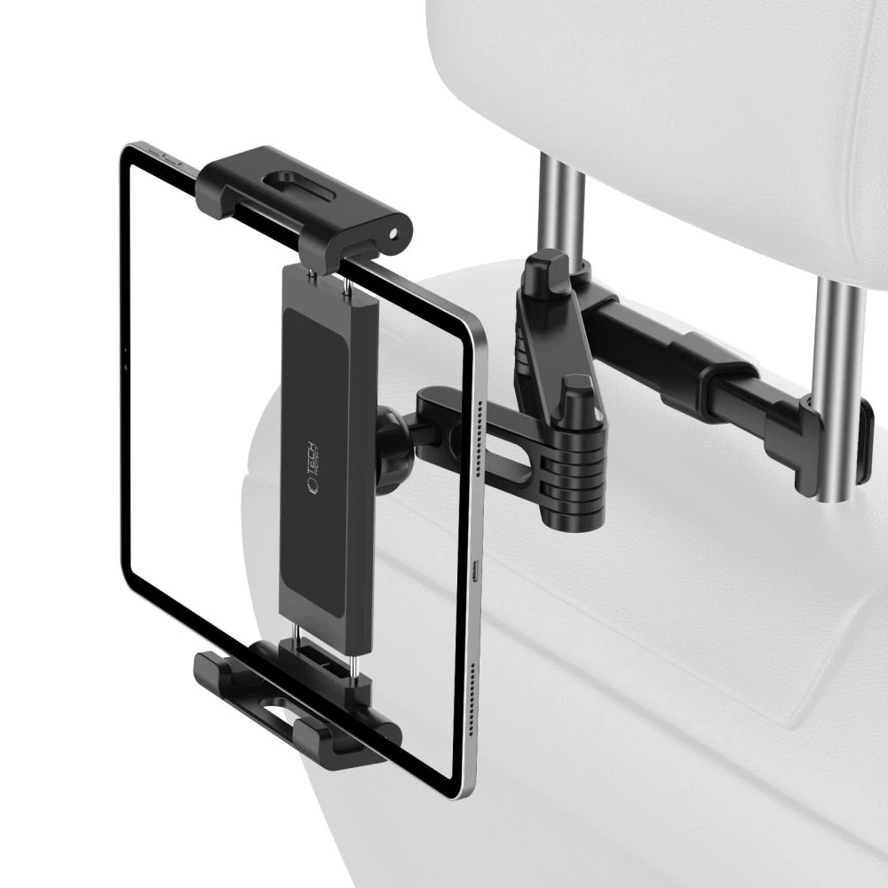 Tech-Protect V1 telescopic car headrest telefono laikiklis – juodos spalvos
