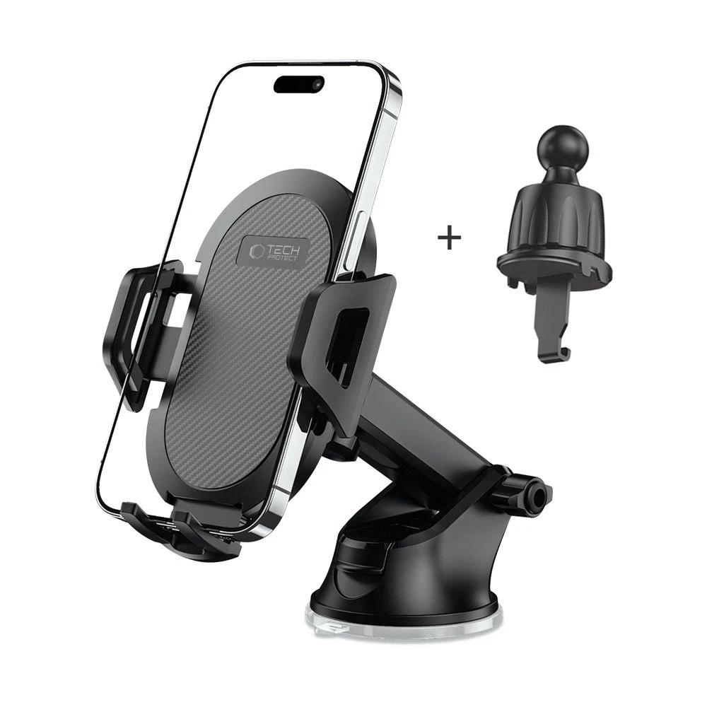 Tech-Protect V5 automobilinis telefono laikiklis for cockpit / air vent – juodos spalvos