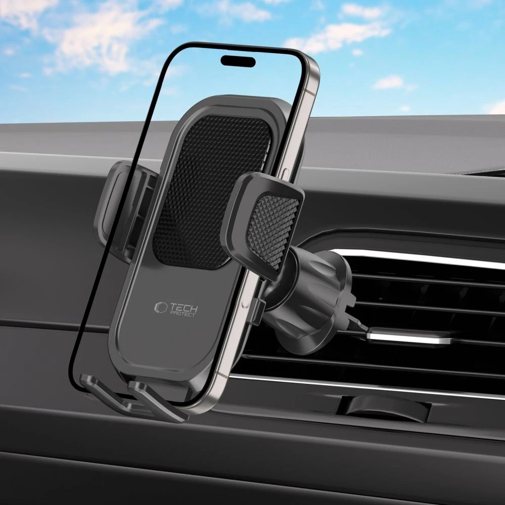 Tech-Protect V8 automobilio laikiklis prietaisų skydeliui, priekiniam stiklui arba oro ventiliacijos angos laikikliui - Juodas