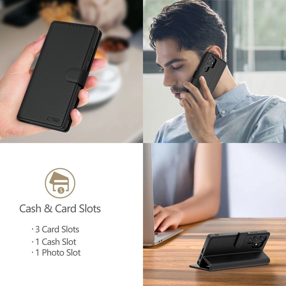 Tech-Protect Wallet Xiaomi Redmi Note 14 5G - Matte dėklas telefonui juodos spalvos