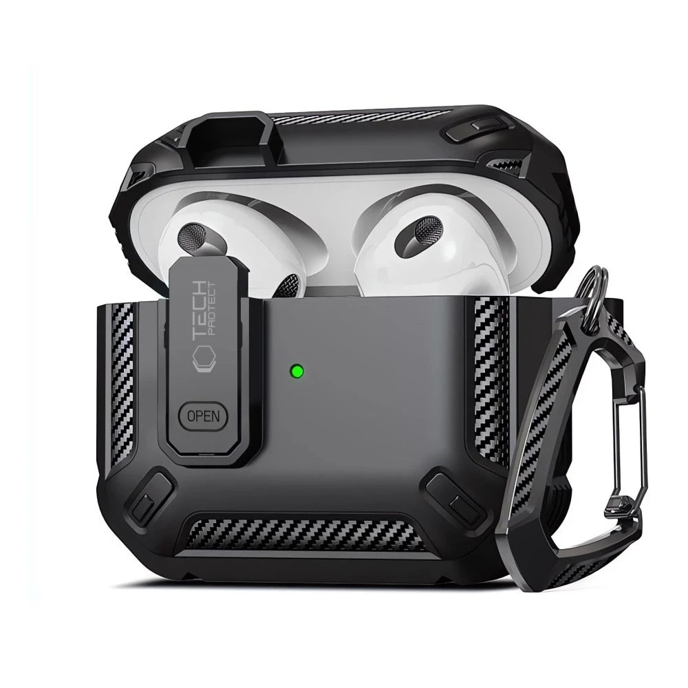 Tech-Protect X-CarboAirPods Pro 1 / 2 – dėklas ausinėms juodos spalvos