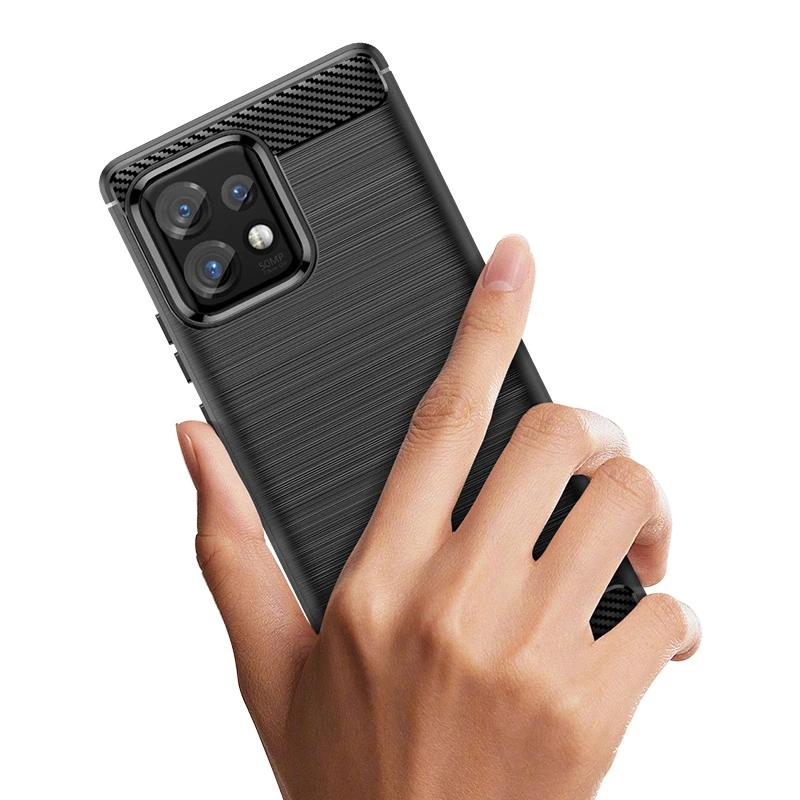 Telefono dėklas Hurtel Carbon Case silicone, skirtas Motorola Edge 40 Pro