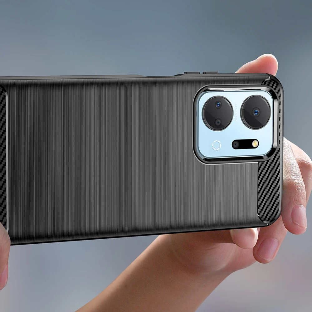 Telefono dėklas Hurtel Carbon Case silicone, skirtas Honor Play 40 Plus / Honor X7a