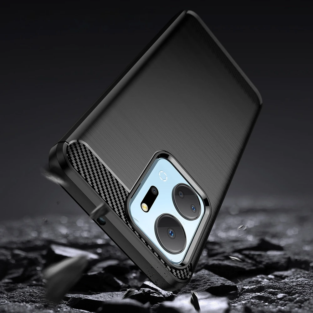 Telefono dėklas Hurtel Carbon Case silicone, skirtas Honor Play 40 Plus / Honor X7a