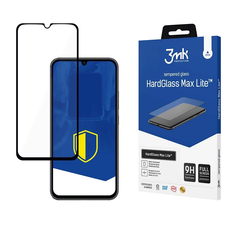 iLike LCD apsauginis stikliukas 3mk Hard Glass Max Lite Samsung A346 A34 5G juodas