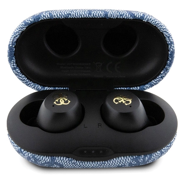 GUESS belaidės ausinės bluetooth TWS ENC GUTWSP4EGB (4G Metal) mėlynas