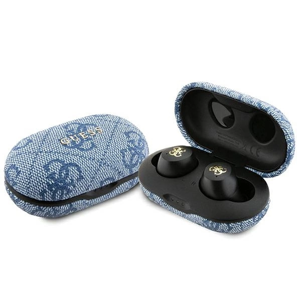 GUESS belaidės ausinės bluetooth TWS ENC GUTWSP4EGB (4G Metal) mėlynas