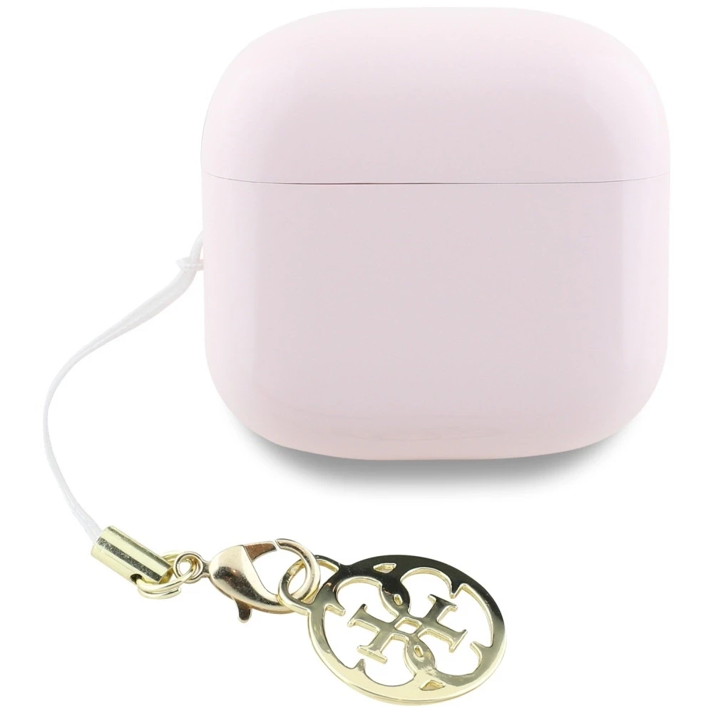 Ausinės TWS Guess Glossy Effect Printed Classic Logo & Charm rožinės spalvos