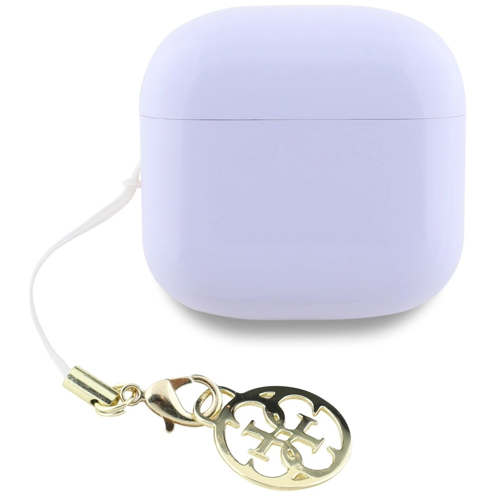 TWS ausinės Guess Glossy Effect Printed Classic Logo & Charm lavender