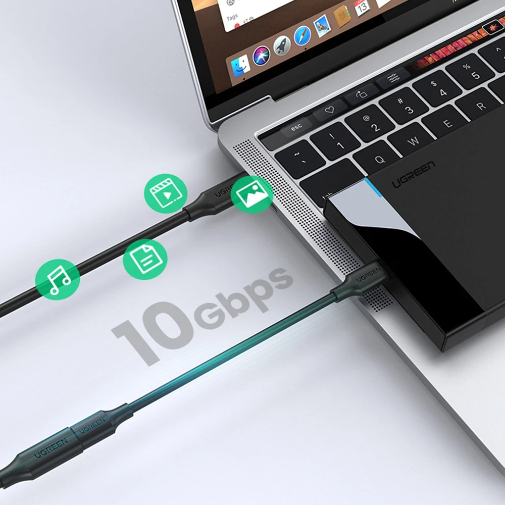 UGREEN USB-C 3.1 Gen2 lizdas - USB-C kištukas laidas 1m