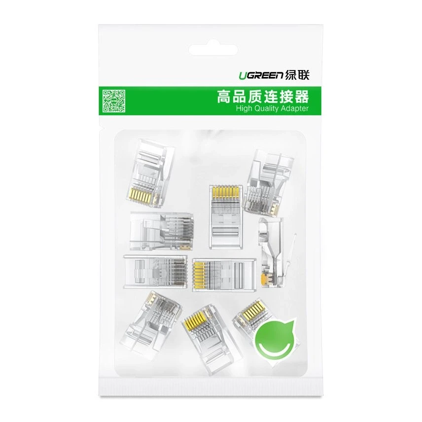 Moduliniai kištukai RJ45 Cat 6 UGREEN 50961, 10 vnt - skaidrūs