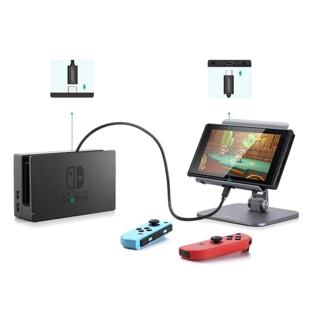 UGREEN USB Type C 3.1 kabelio prailginimas 0.5m - Juodas